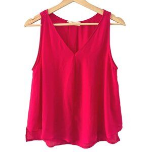 Elodie Pink Sleeveless Blouse Relax Fit Wide‎ Strap V-Neck Basic Tank Top M